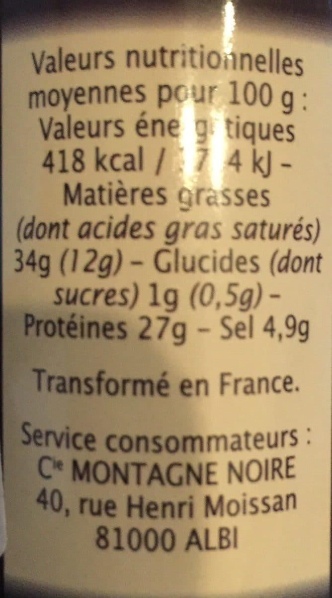 Montagne noire Mini pavé pur porc packshot