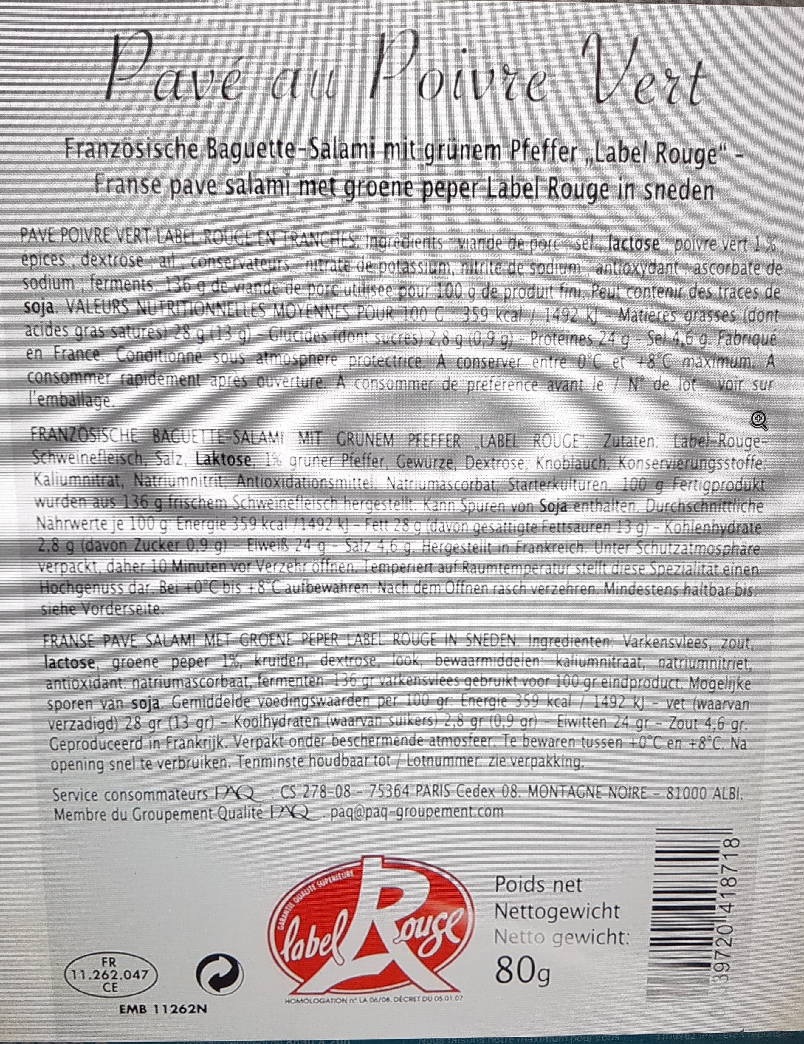 La Montagne Noire Pavé au poivre vert packshot