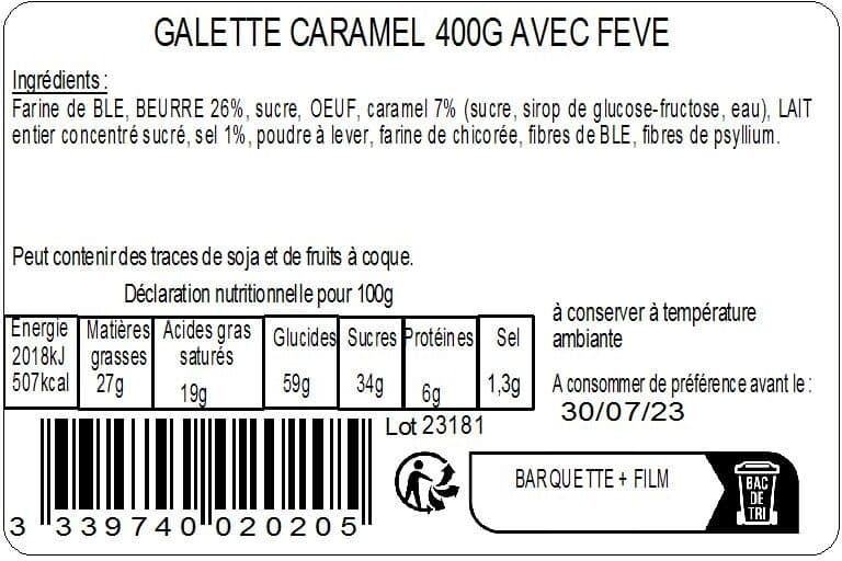 BPA Galette Sablée Caramel au beurre salé 400g avec fève packshot