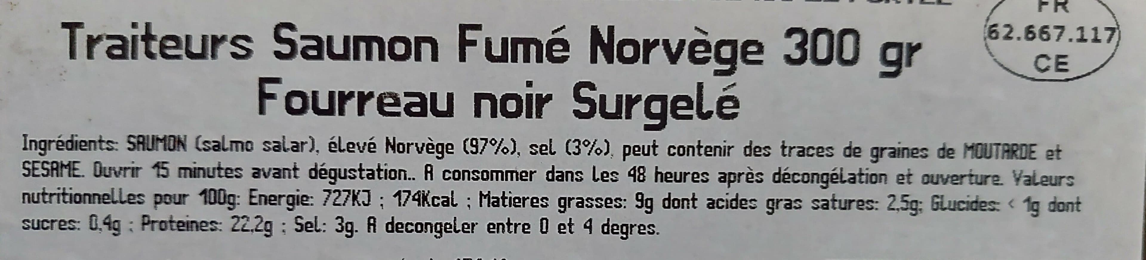 Open Food Facts Saumon atlantique fumé élevé en Norvège packshot