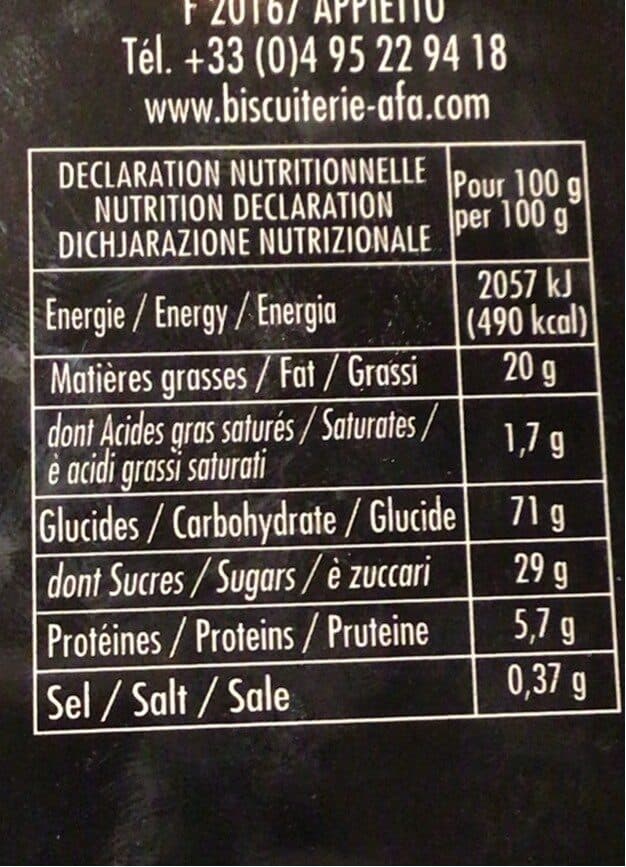 Open Food Facts Biscuit corse Canistrelli nature packshot