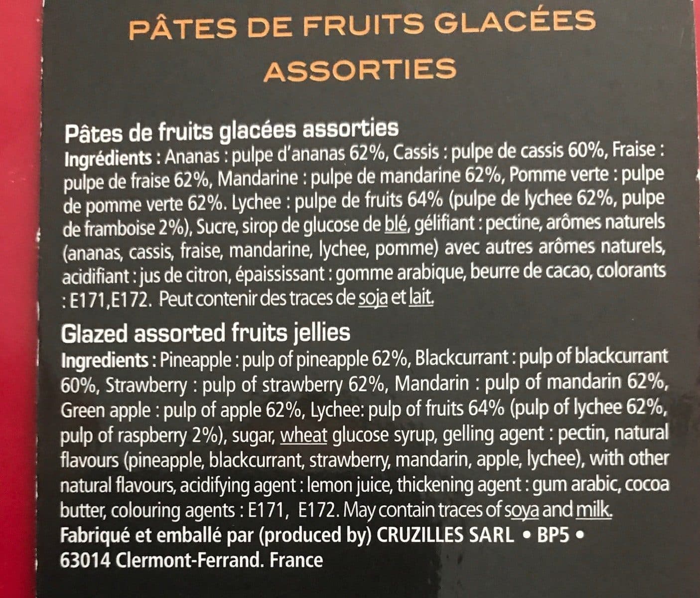 Noël Cruzilles Pates de fruits glacées packshot