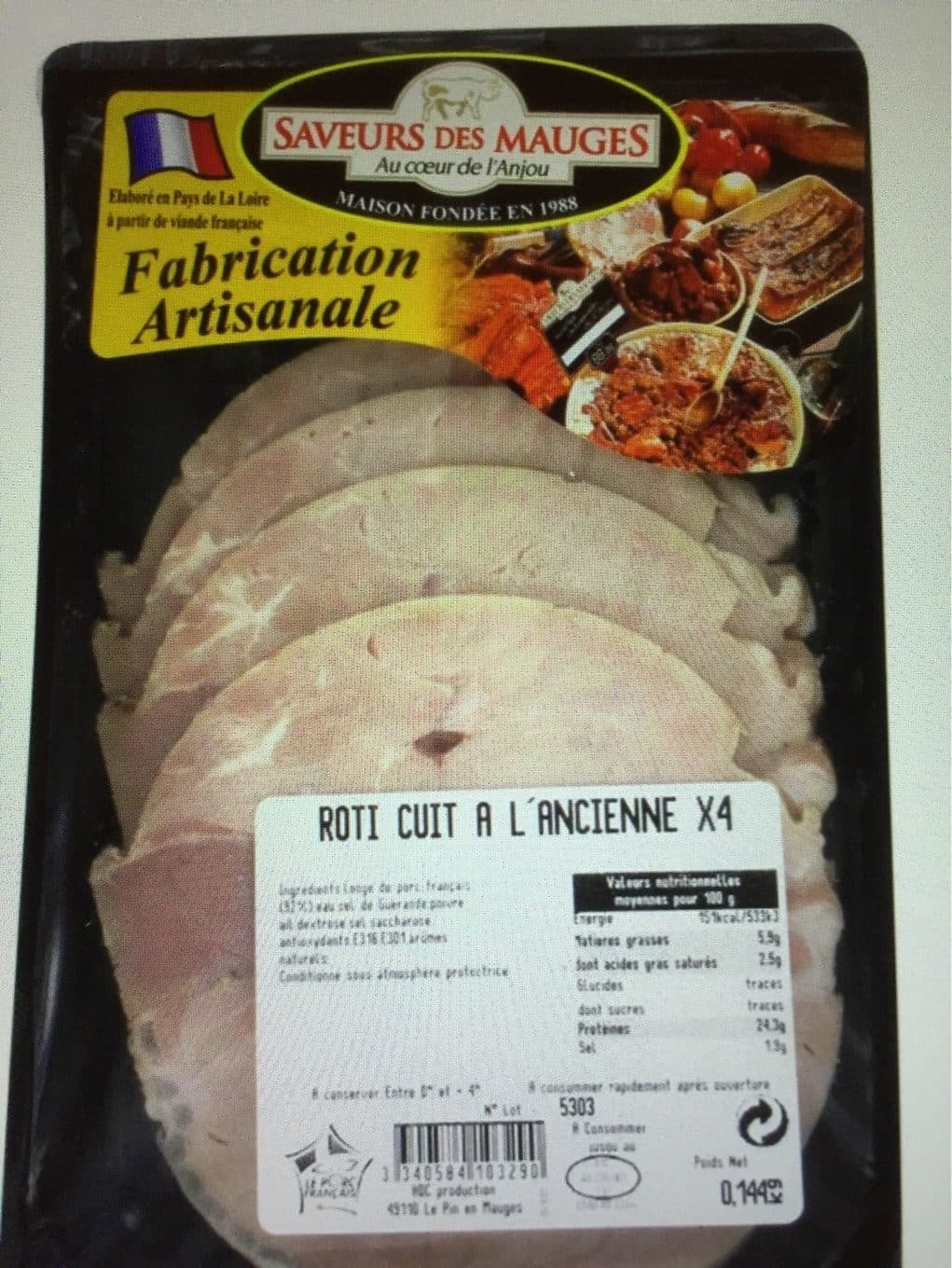 Saveurs Des Mauges Roti cuit à l’ancienne packshot