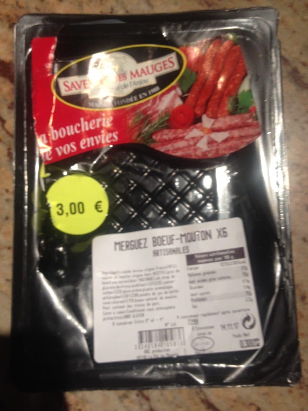 Saveur Des Mauges Merguez boeuf mouton packshot
