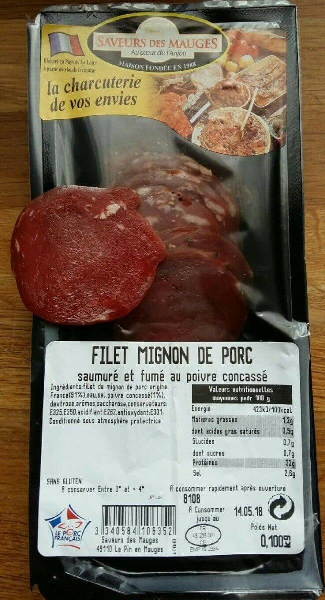 Saveur des Mauges Filet mignon de porc saumuré et fumé au poivre concassé packshot