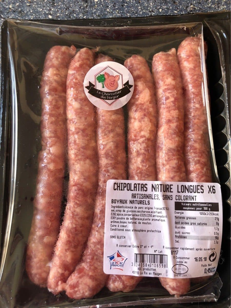 Open Food Facts Chipolatas nature packshot