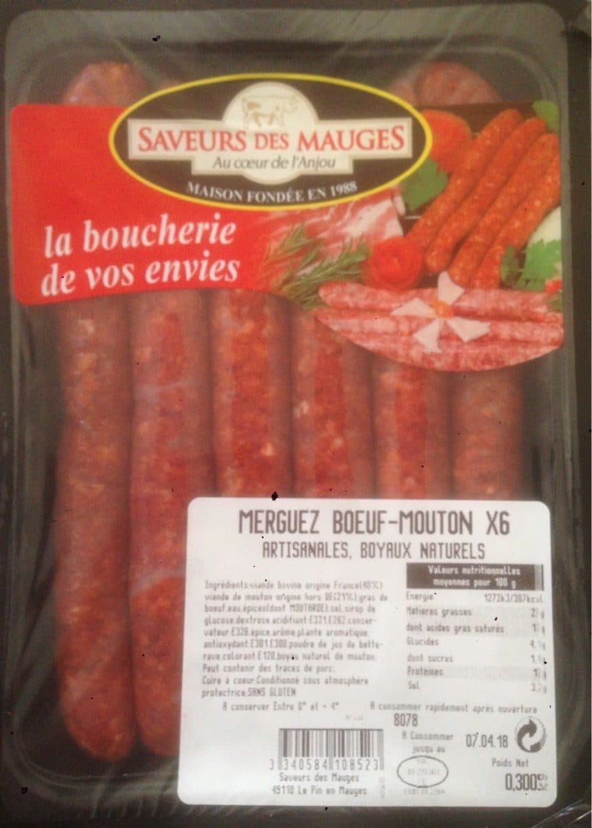 Saveur des Mauges Merguez boeuf-mouton packshot