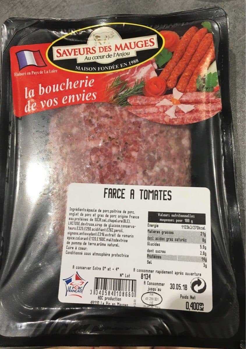 Saveurs des mauges Farce à tomates packshot