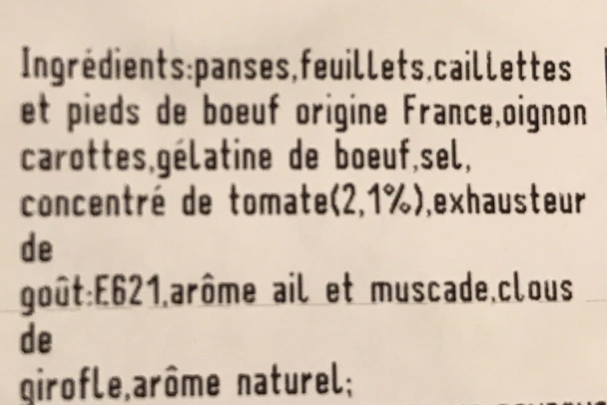 Saveurs des mauges Tripes a la tomate artisanales packshot