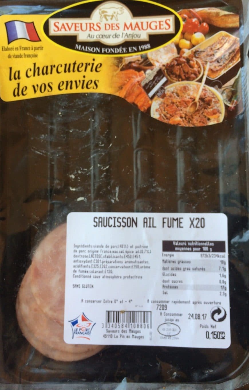 Saveurs Des Mauges Saucisson Ail Fumé packshot