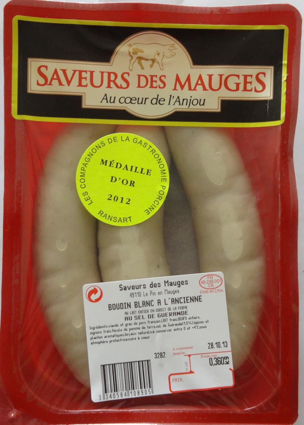 Saveurs des Mauges Boudin Blanc à l'ancienne packshot