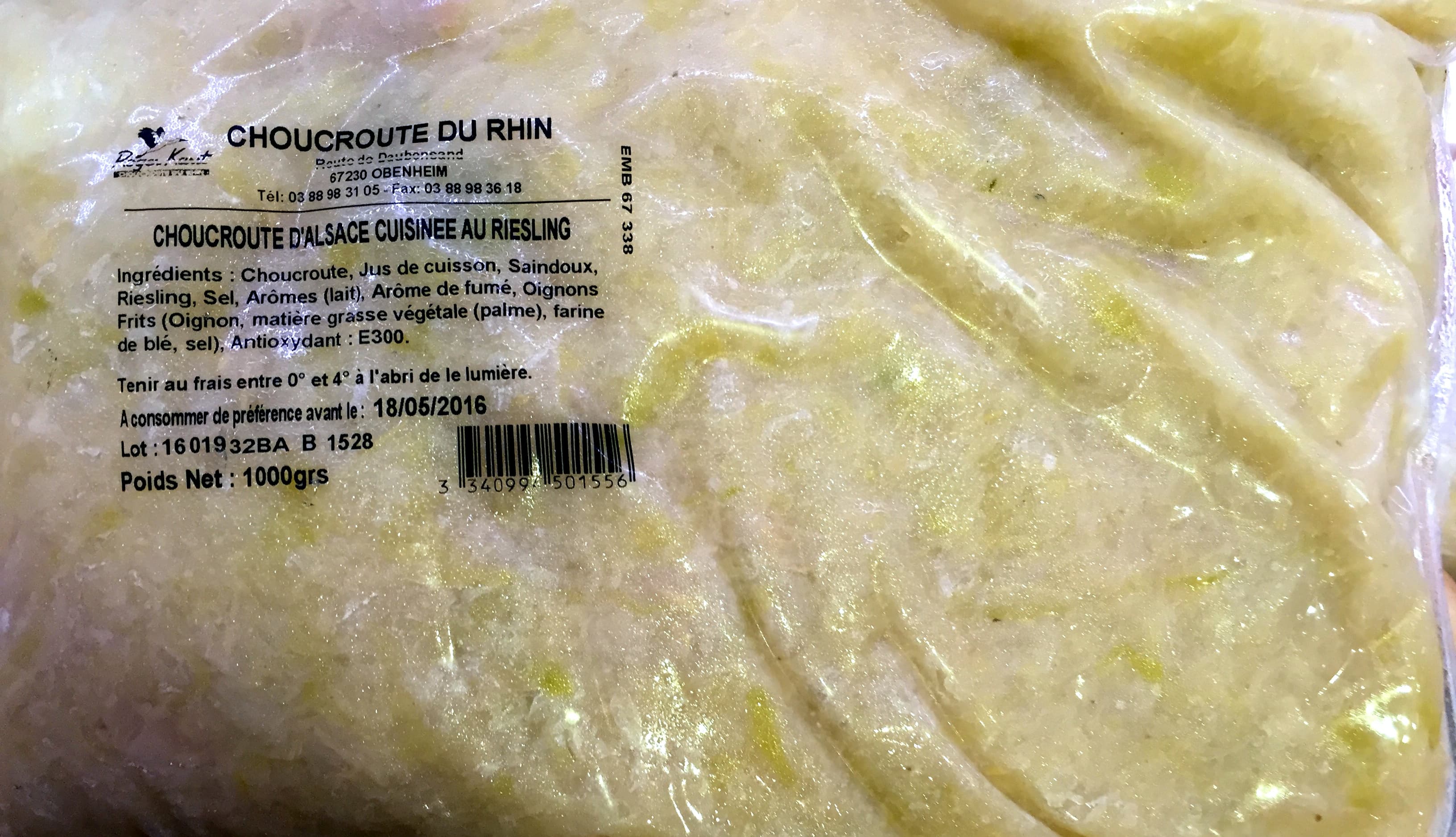 choucroute du Rhin Choucroute packshot