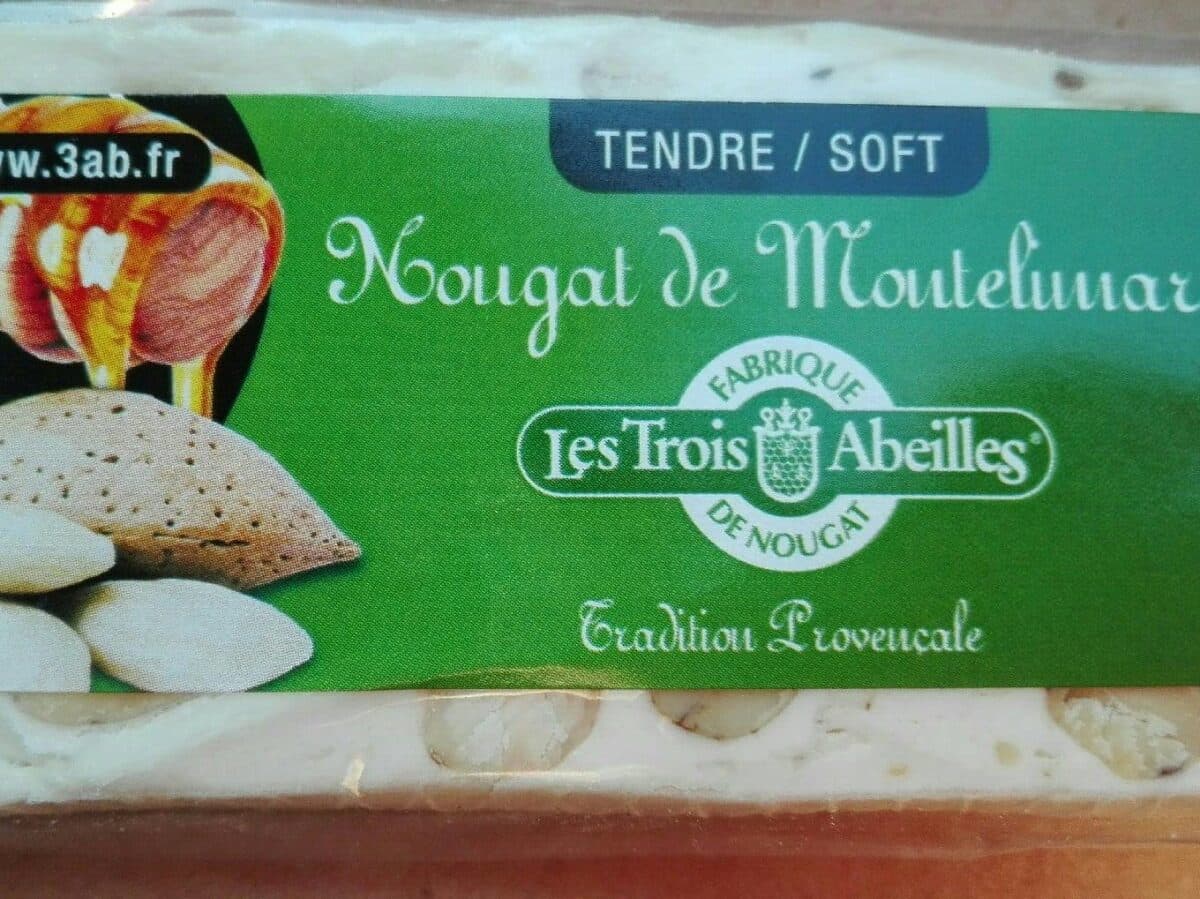 Les Trois Abeilles Trois Abeilles - Soft Nougat Bar from Montelimar, 100g (3.5oz) packshot
