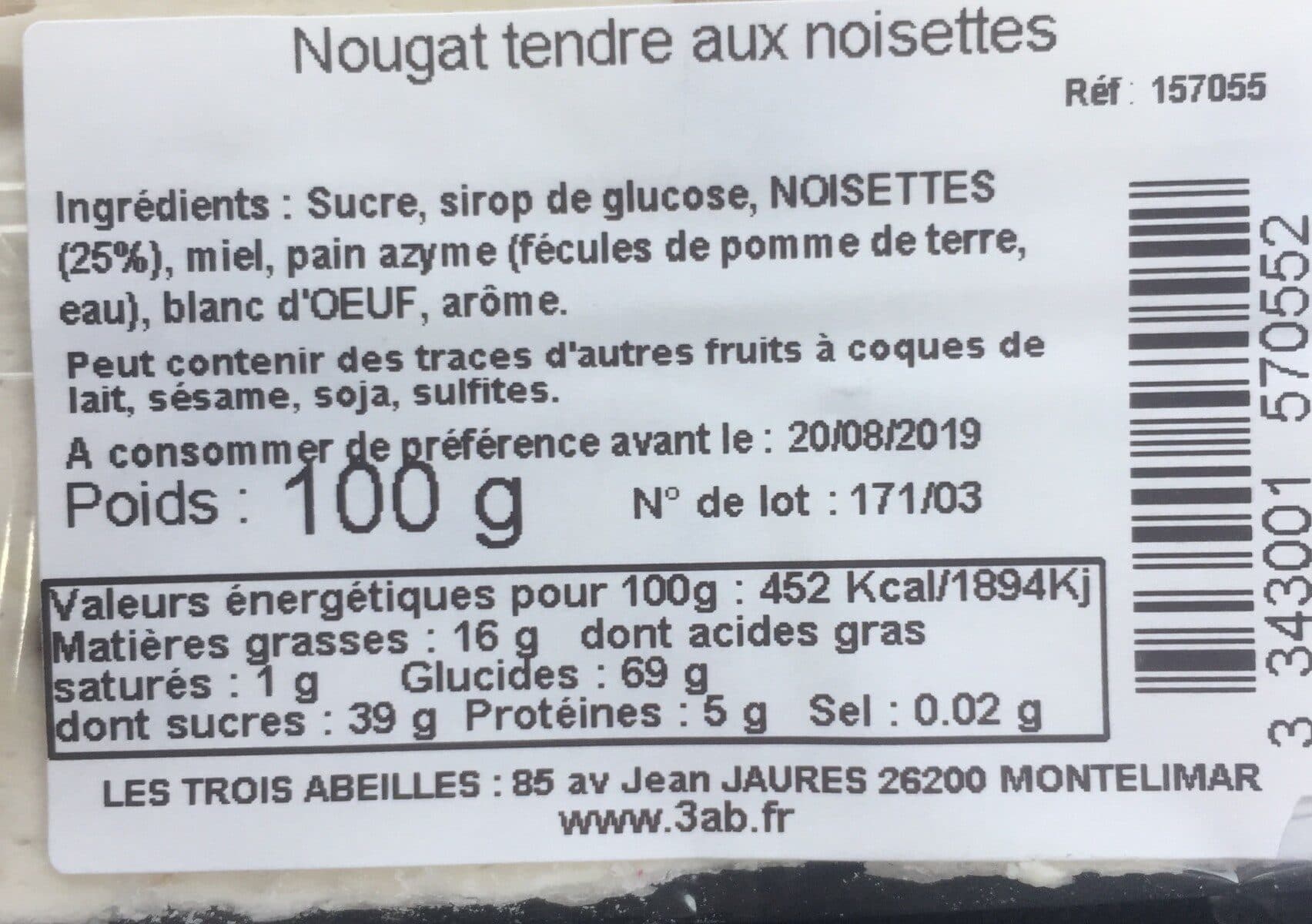 Open Food Facts Nougat tendre packshot