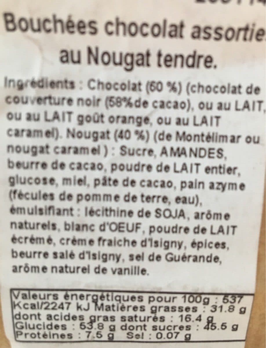 Open Food Facts Chocolat au nougat sans gluten packshot