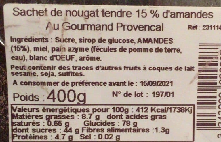 Open Food Facts Nougat tendre packshot