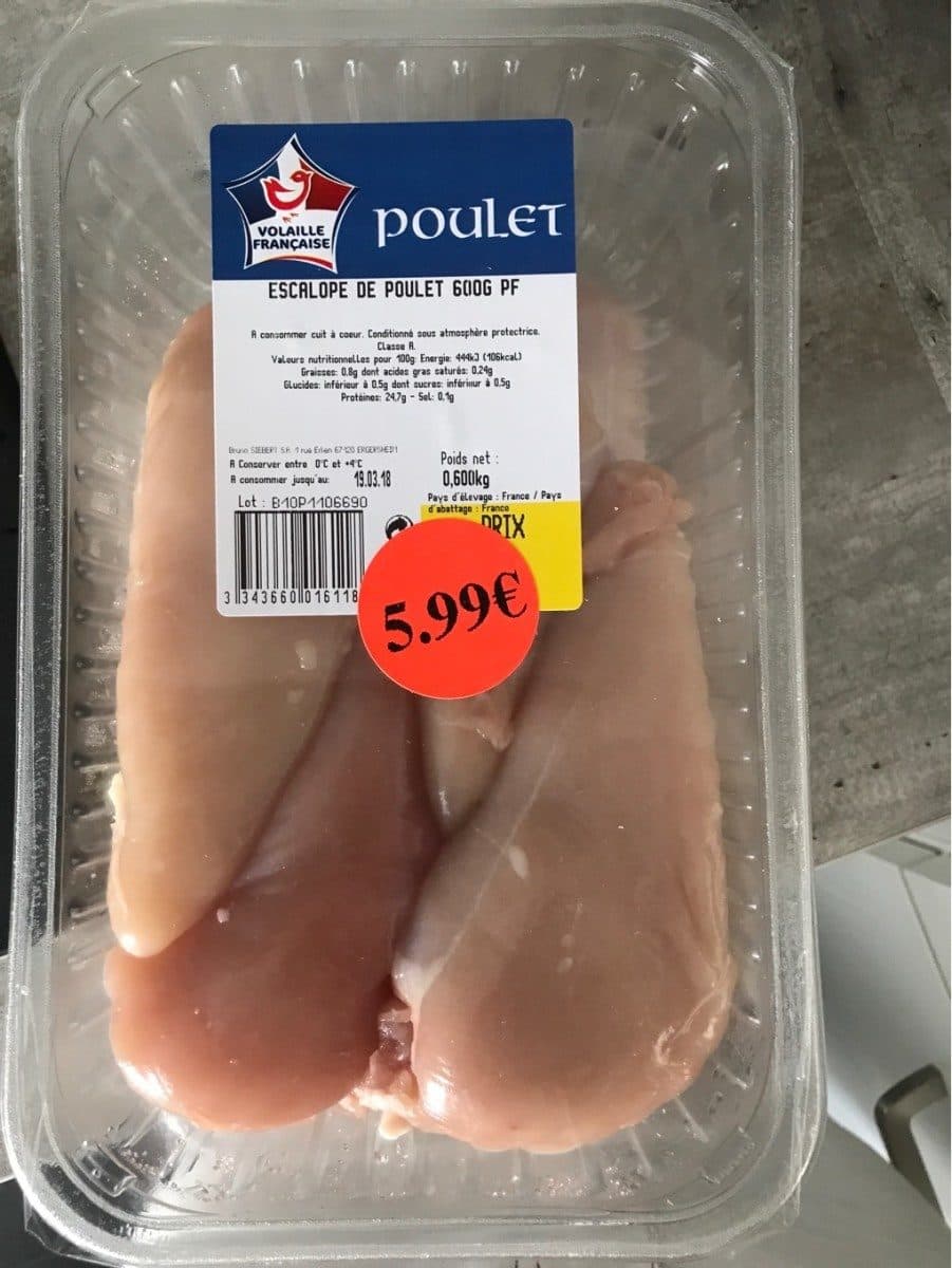 Open Food Facts Escalope de poulet packshot