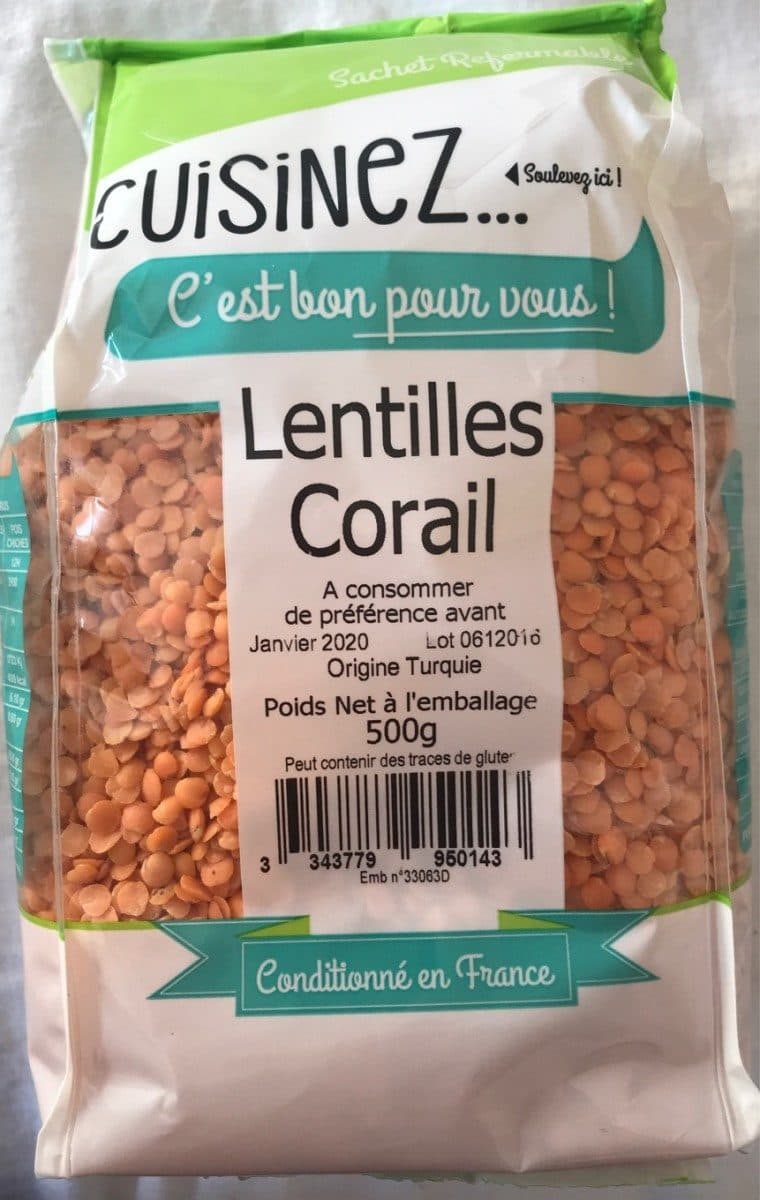 Open Food Facts Lentilles corail packshot