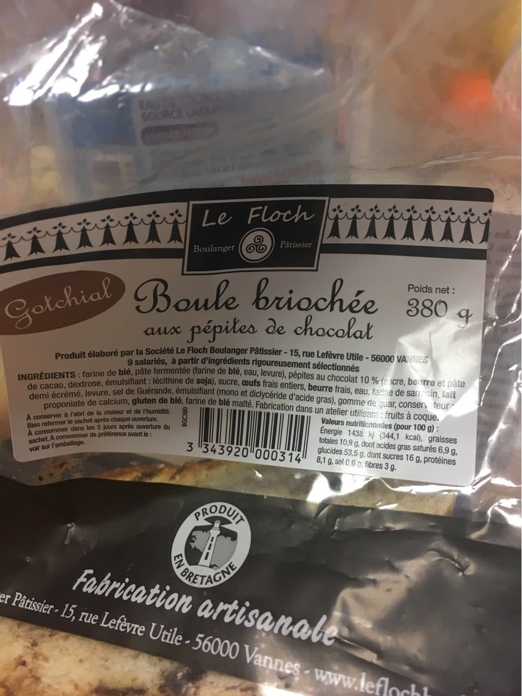 Le floch Boule briochée pepites chocolat packshot