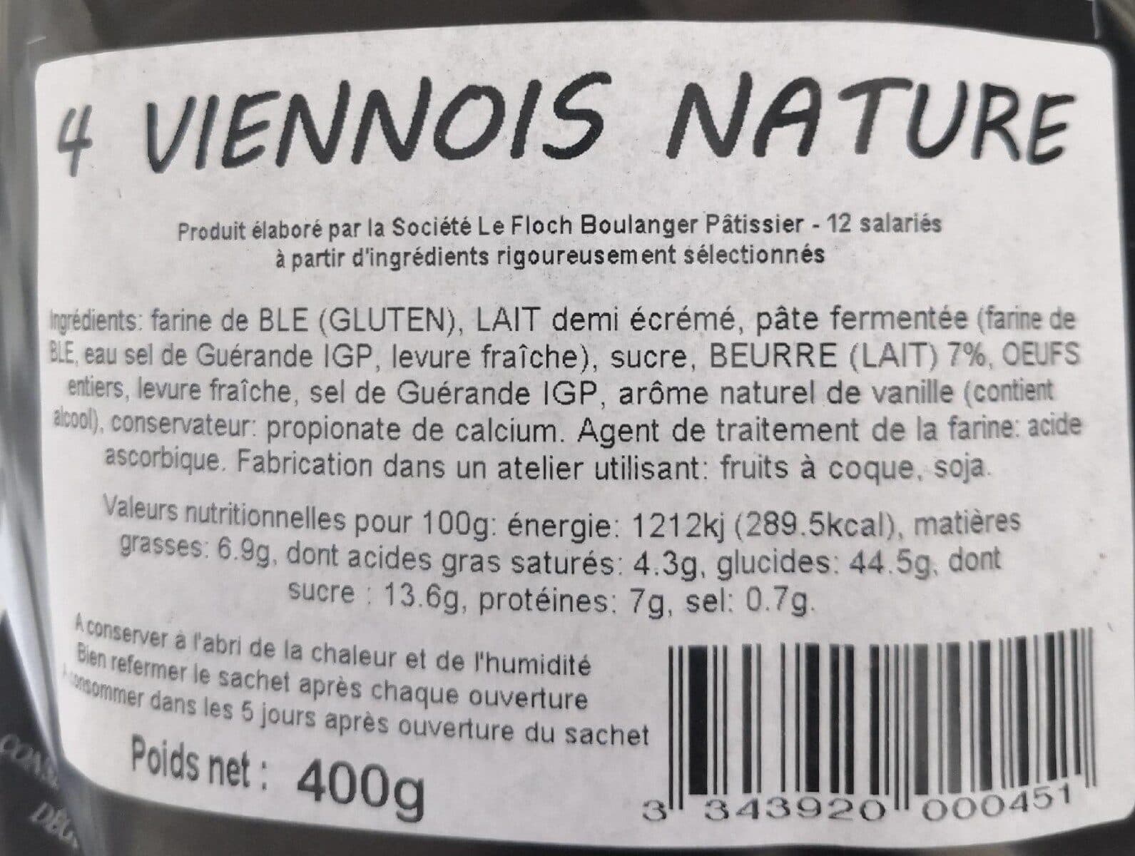 Le Floch Viennois Nature Pâtisserie De L'odet - Sachet De 4 - 400 gr packshot