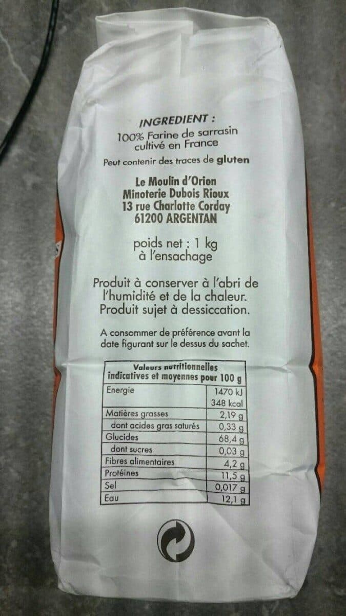 Le Moulin D’orion Farine de ble noir packshot