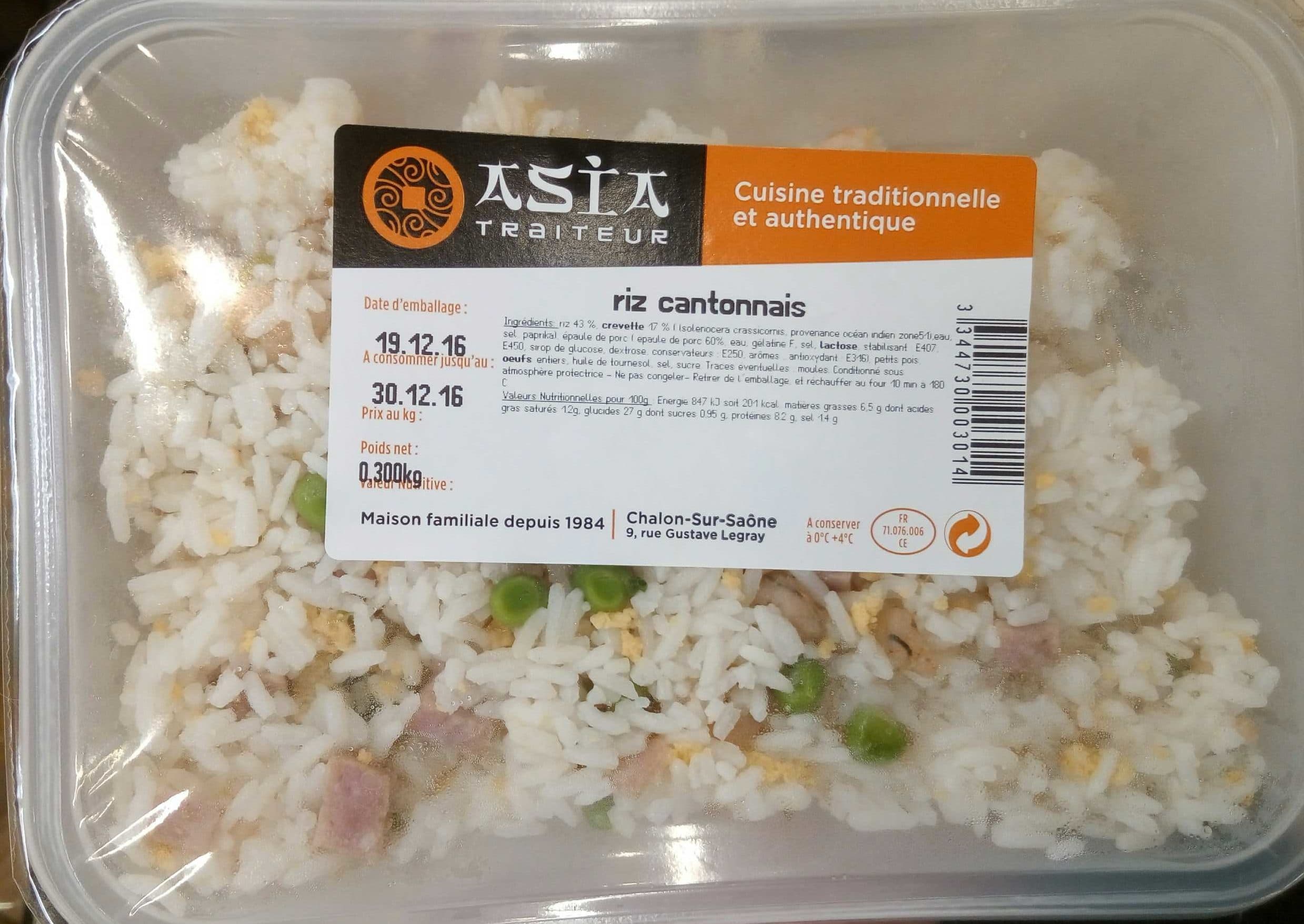 Asia Traiteur Riz cantonais packshot