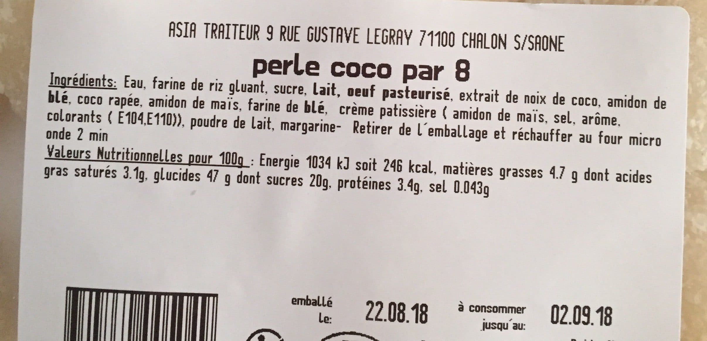 Open Food Facts Perle coco packshot