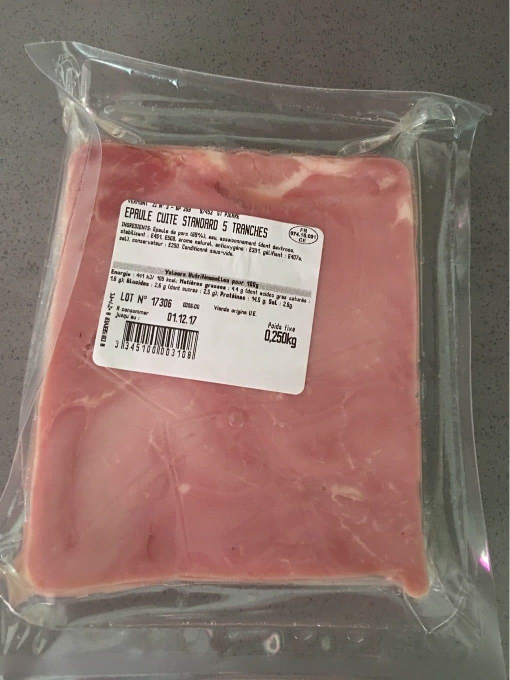 Leclerc Jambon épaule Cuite 5 Tranches packshot
