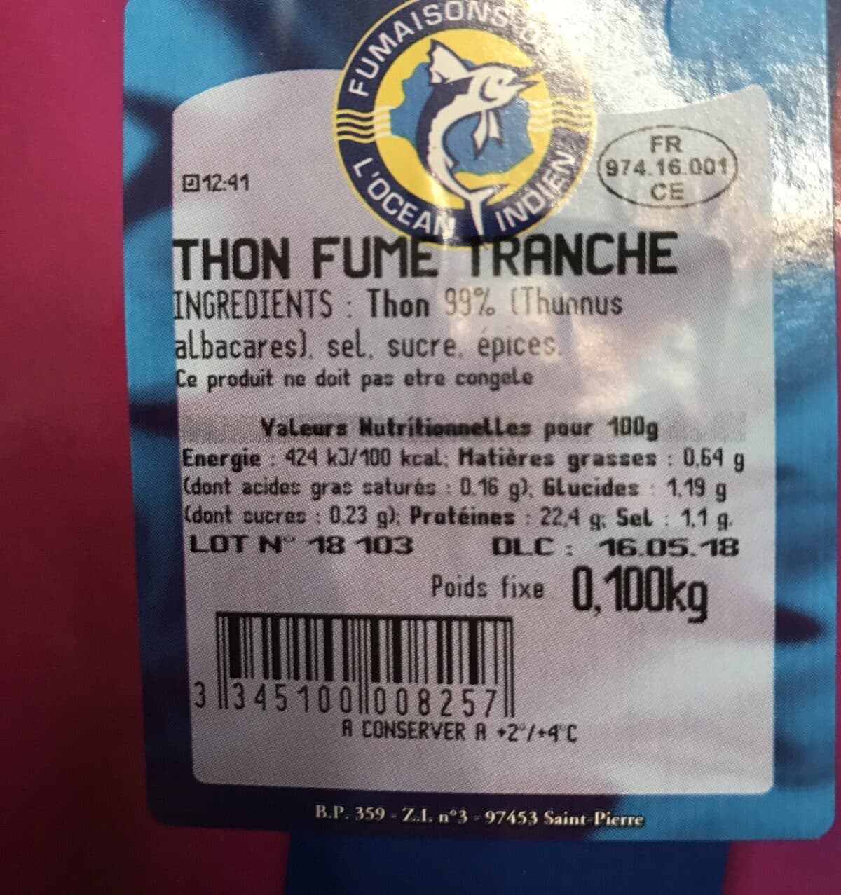 Open Food Facts Thon fumé packshot