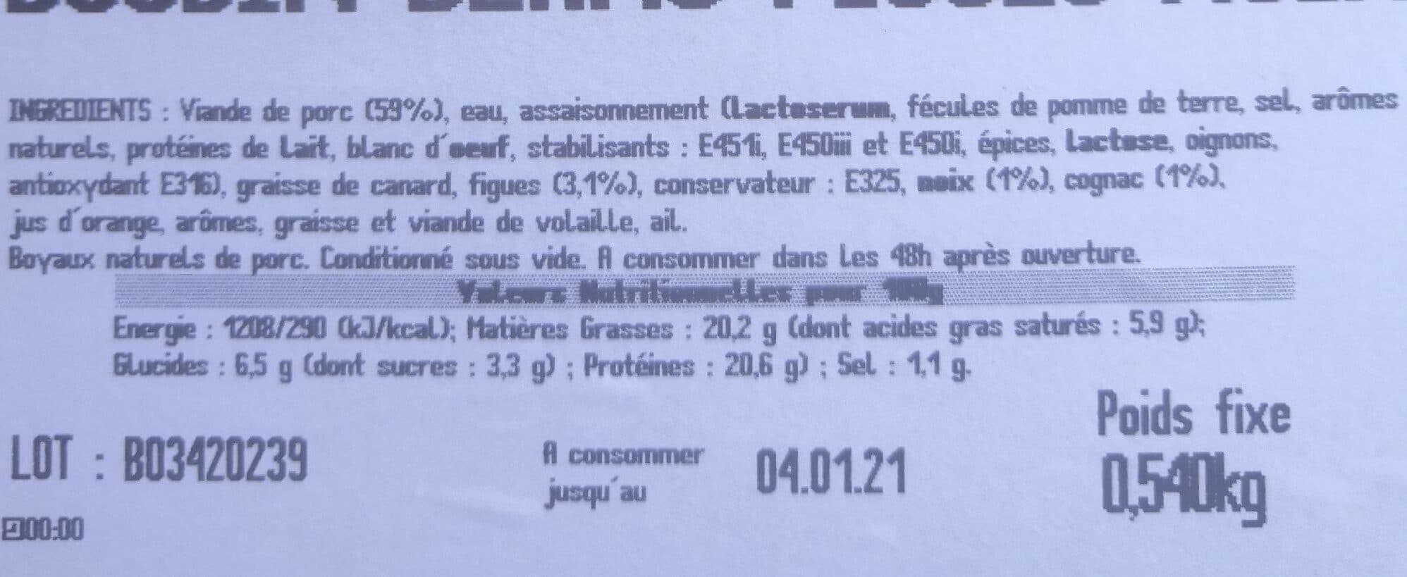 Salaisons De Bourbon 6 boudins blancs figues noix et cognac packshot