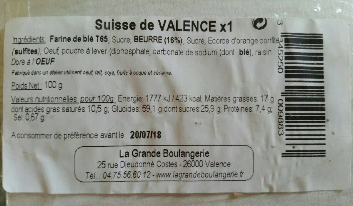 Open Food Facts Suisse de Valence packshot