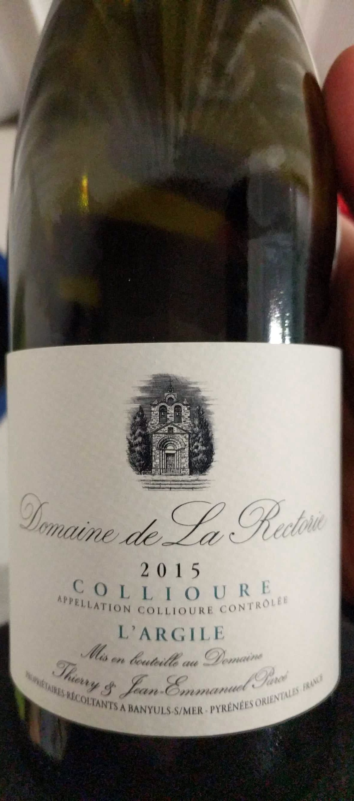 Domaine de la Rectorie Collioure 2015 L'Argile packshot