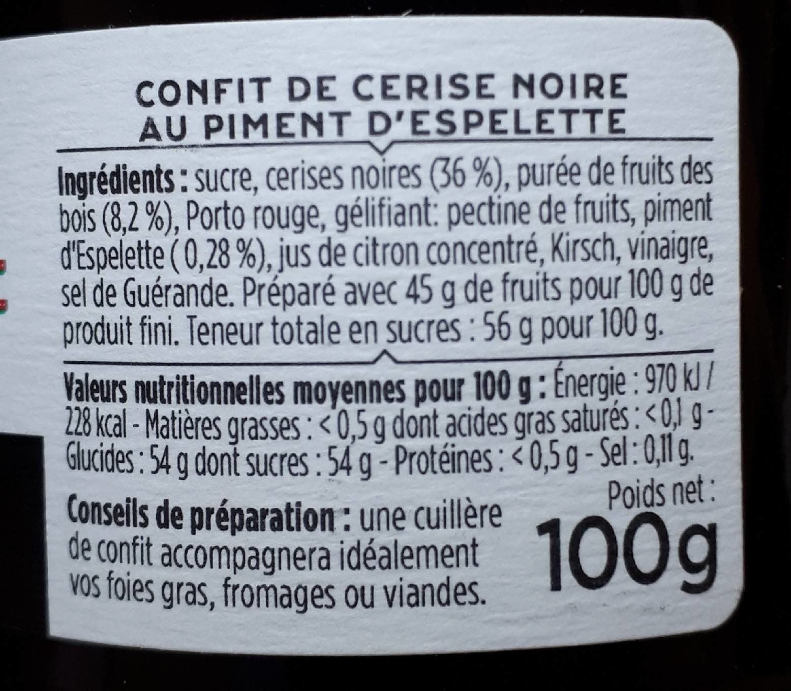 La Grande Epicerie De Paris Confit De Cerise Noire Au Piment D'espelette packshot