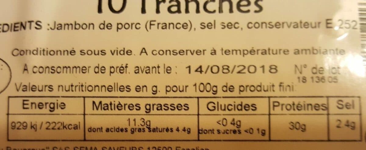 Open Food Facts Jambon sec de pays packshot