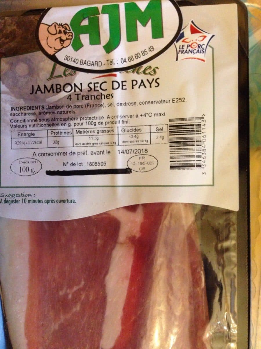 Open Food Facts Jambon sec de pays packshot