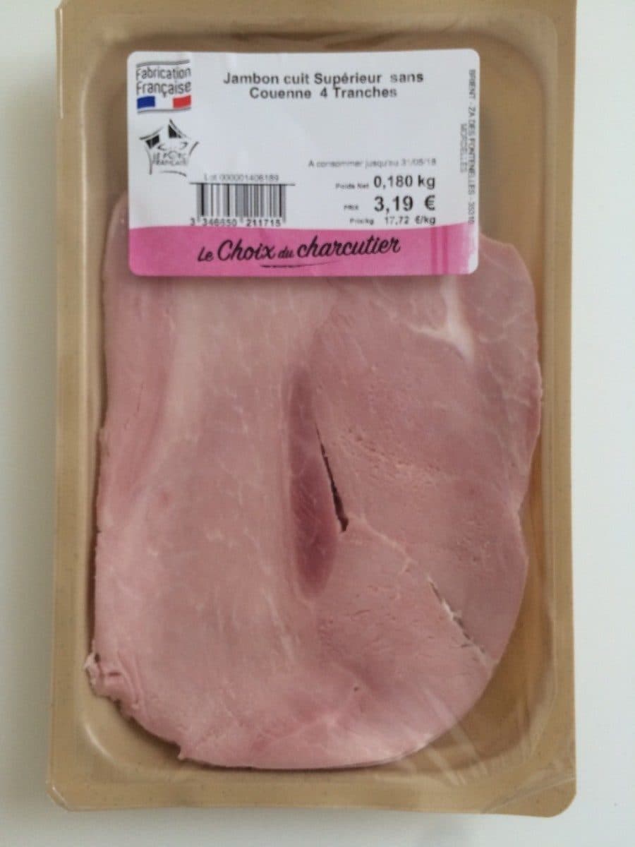 Le Choix du Charcutier Jambon cuit superieur sans Couenne packshot