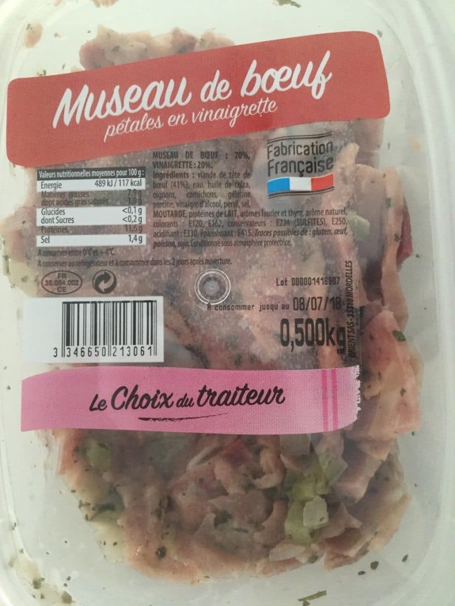 Open Food Facts Museau de boeuf pétales en vinaigrette packshot