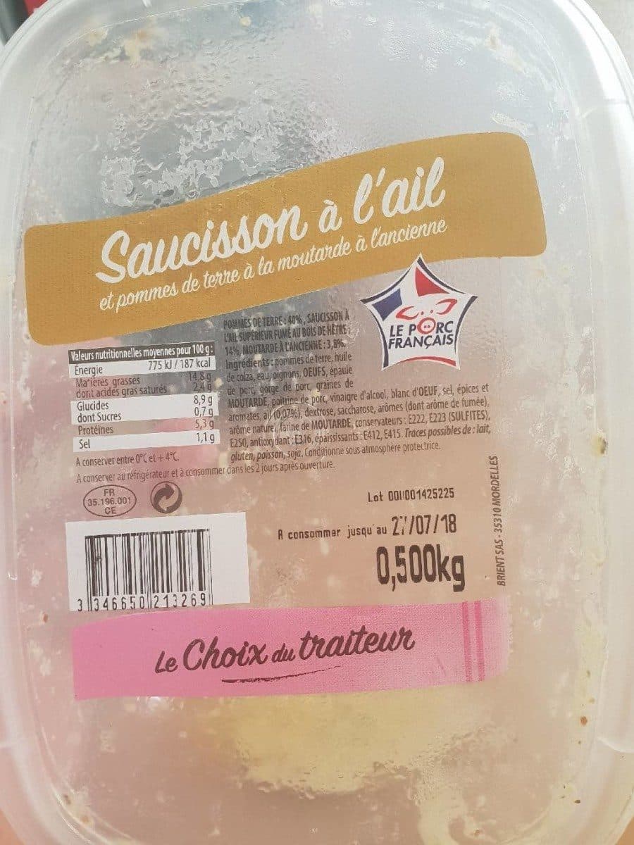 Open Food Facts Saucisson à l'ail et pommes de terre à la moutarde à l'ancienne packshot