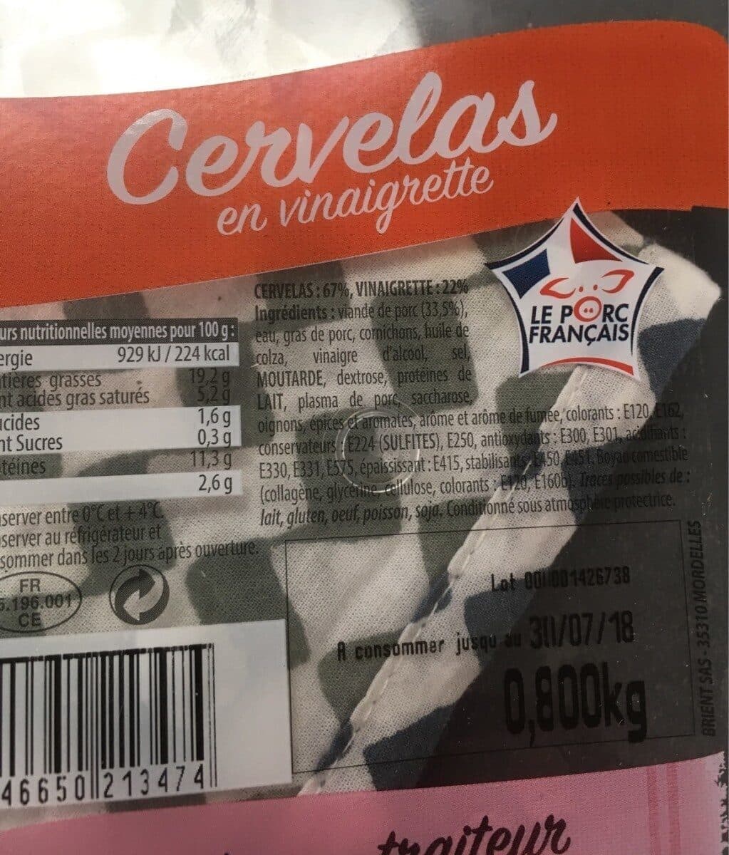 Open Food Facts Cervelas en vinaigrette packshot