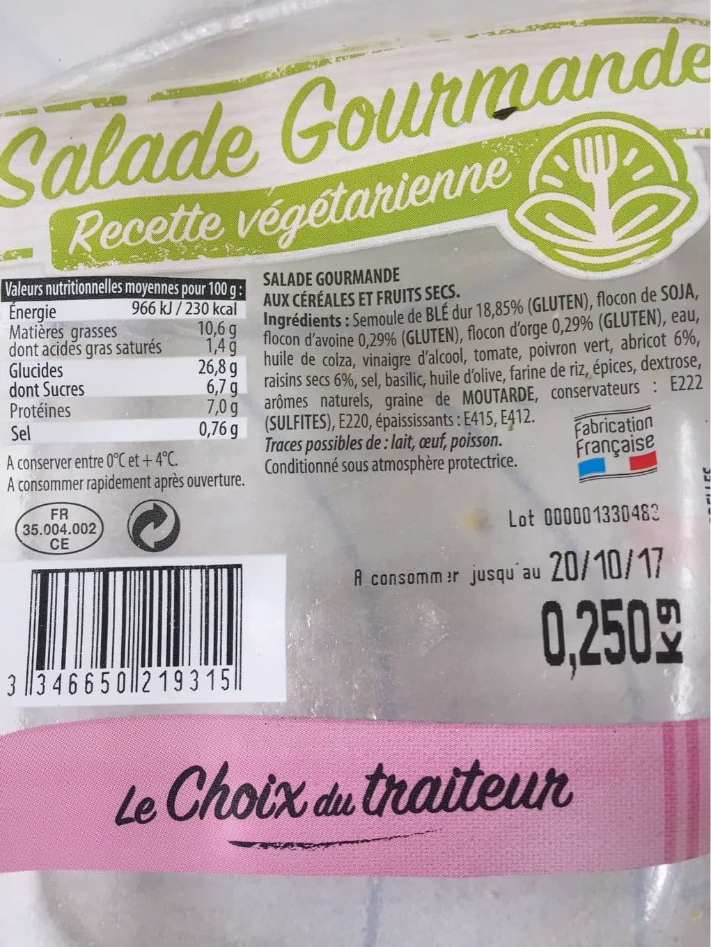 Recette Vegetarienne Salade gourmande packshot