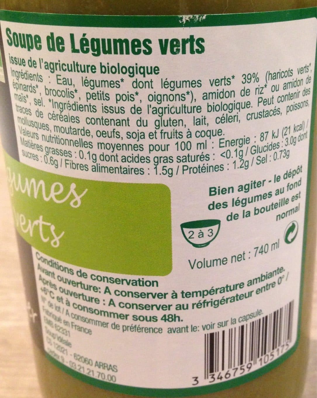 Papy Le Jardinier Soupe de légumes verts bio packshot
