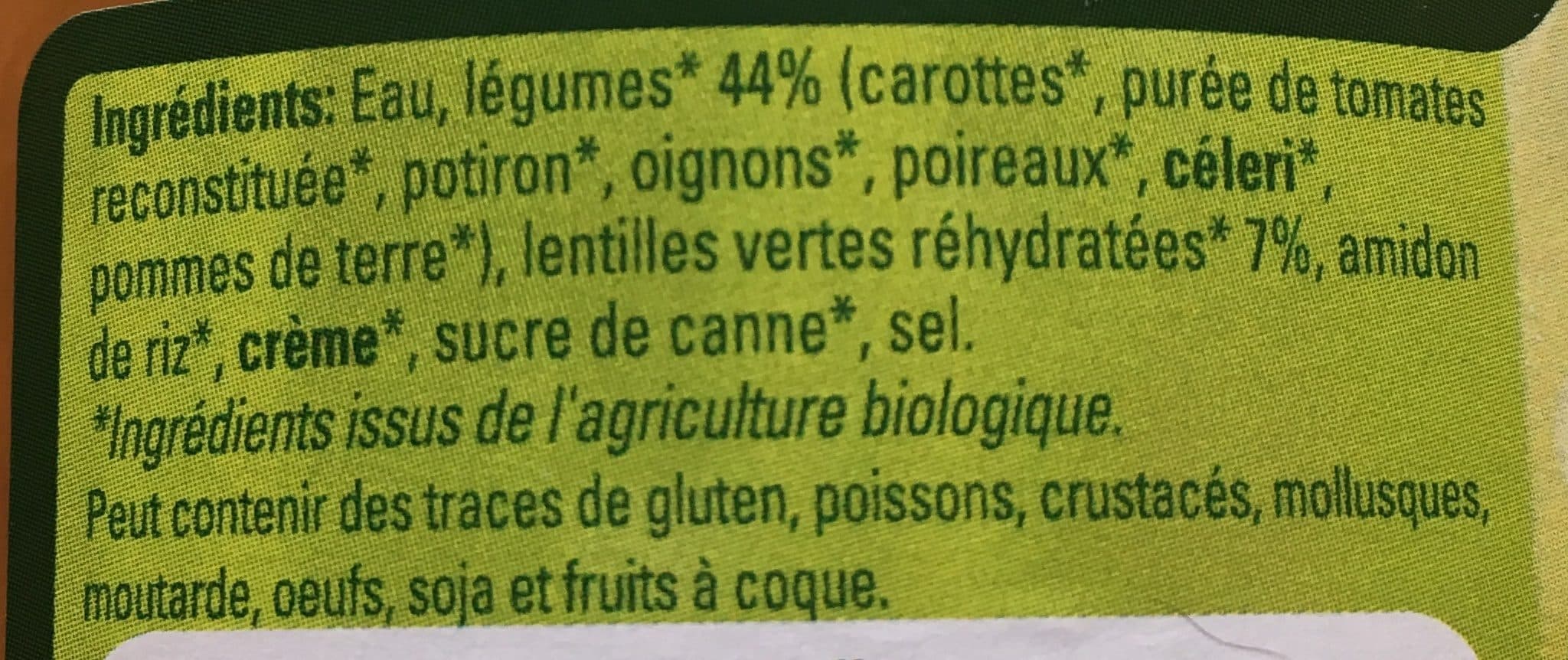 Soup ideale Mouliné Légumes Lentilles packshot