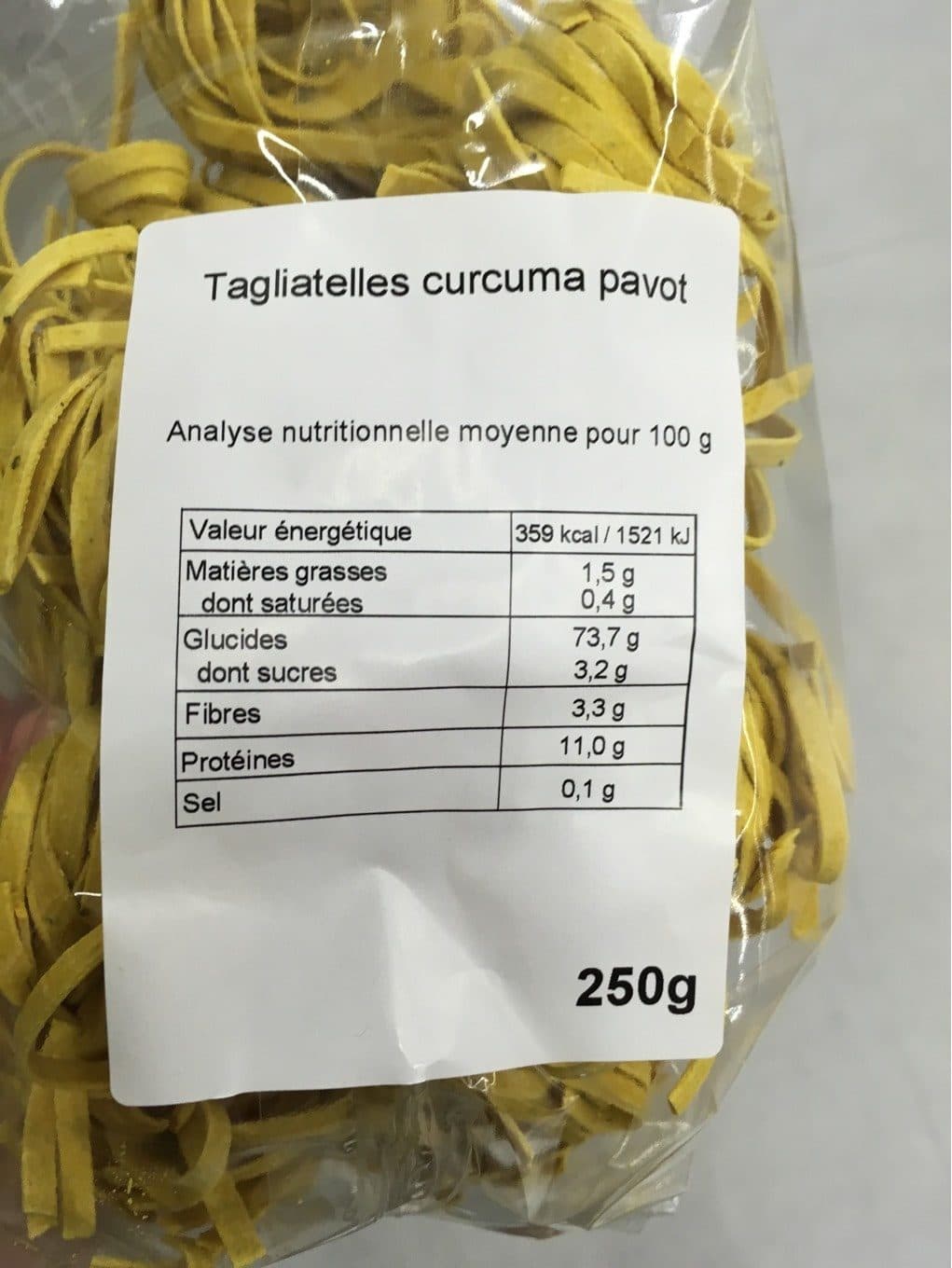 L epicier gourmand Tagliatelles au curcuma et au pavot packshot