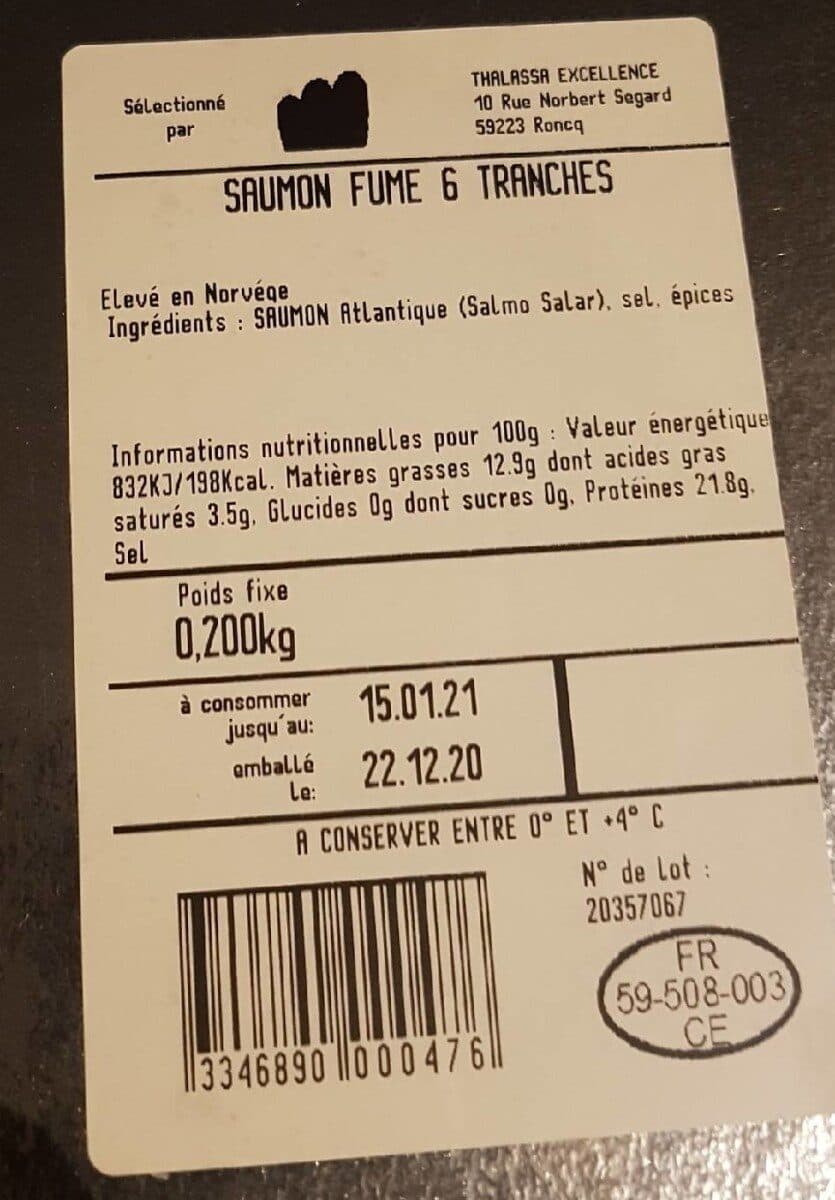 Open Food Facts Saumon fumé packshot