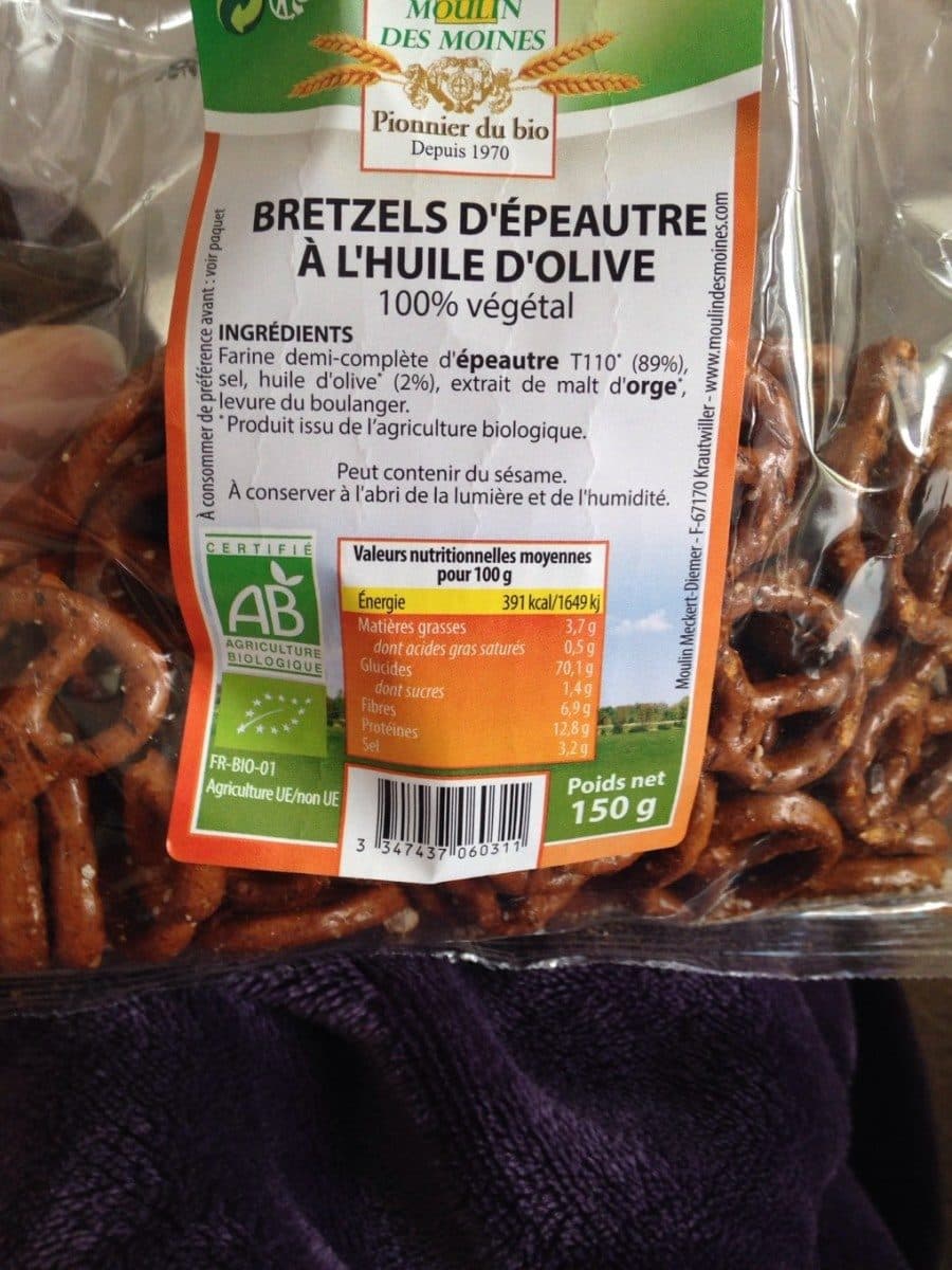 Moulin des moines Bretzels d'epeautre a l'huile d'olive packshot