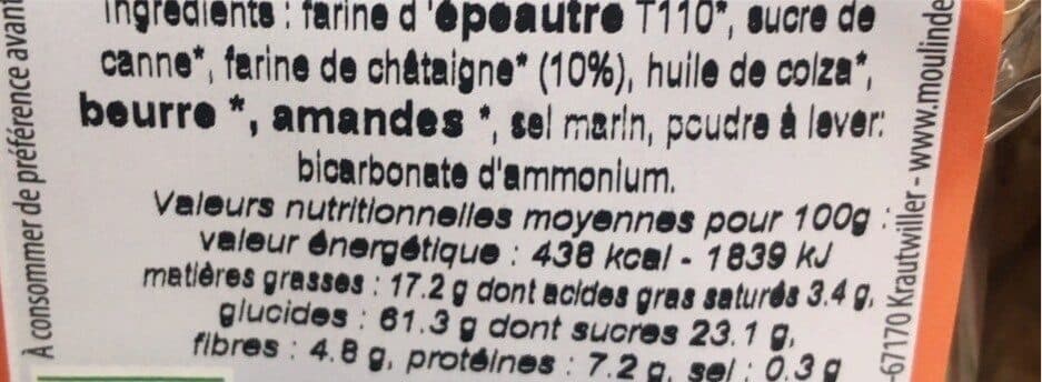 Moulin des moines Sablés a la chataigne packshot