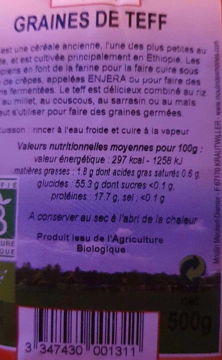 Moulin des moines Graines de Teff packshot