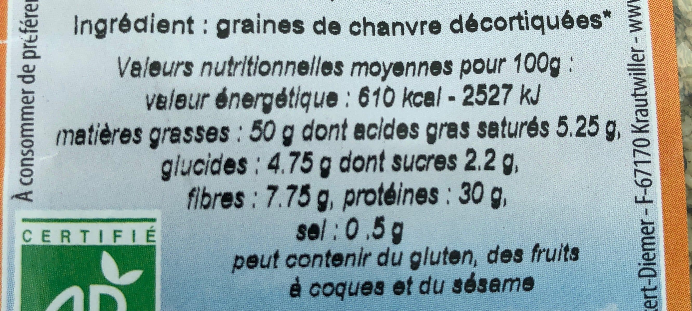 Moulin Des Moines GRAINES DE CHANVRE DECORTIQUEES packshot