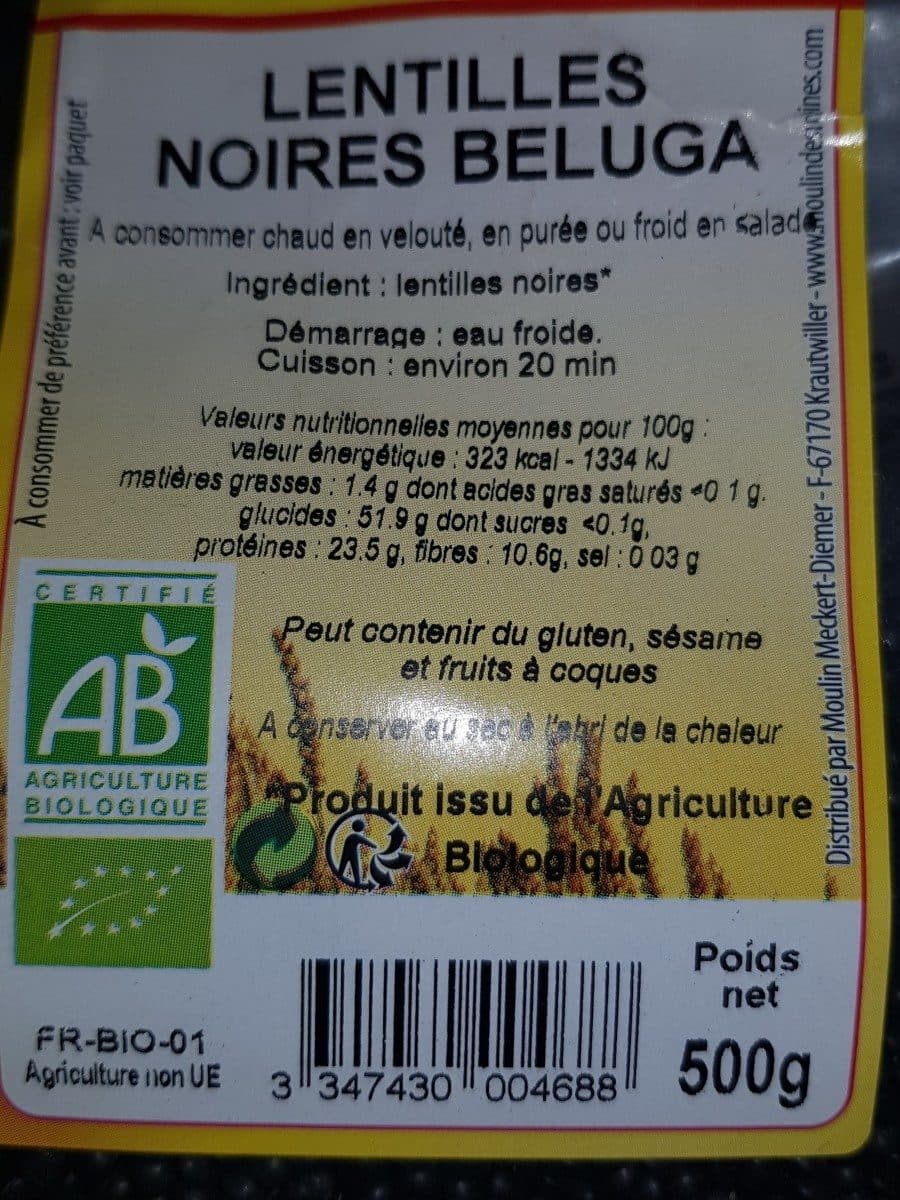 Moulin des Moines LENTILLES NOIRES BELUGA packshot