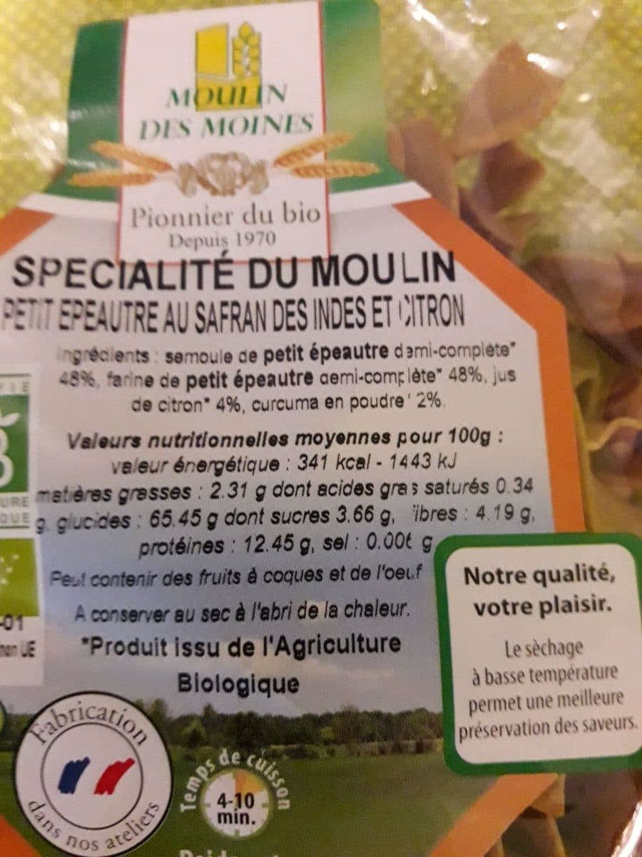 Moulin des moines Pâtes Aux Céréales packshot